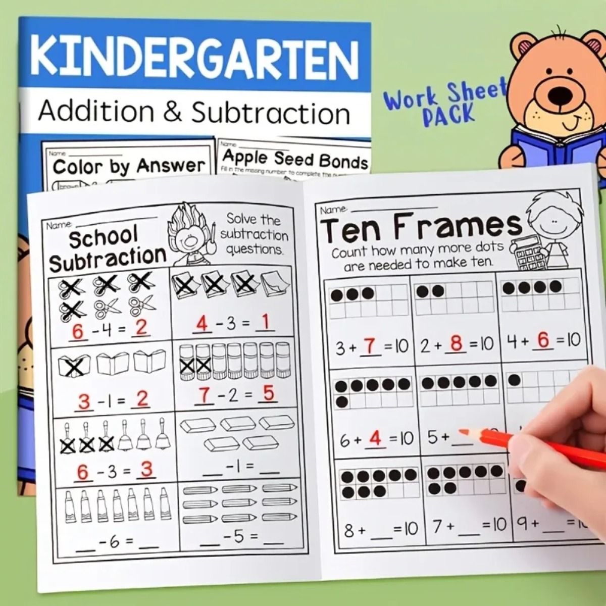 Kids Education Worksheet - Livro de Prática de Matemática: Folhas