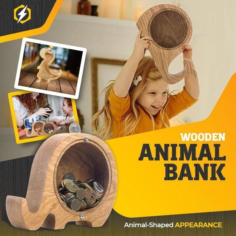 Kids Education Savings - Cofrinho de alfabeto animal de madeira
