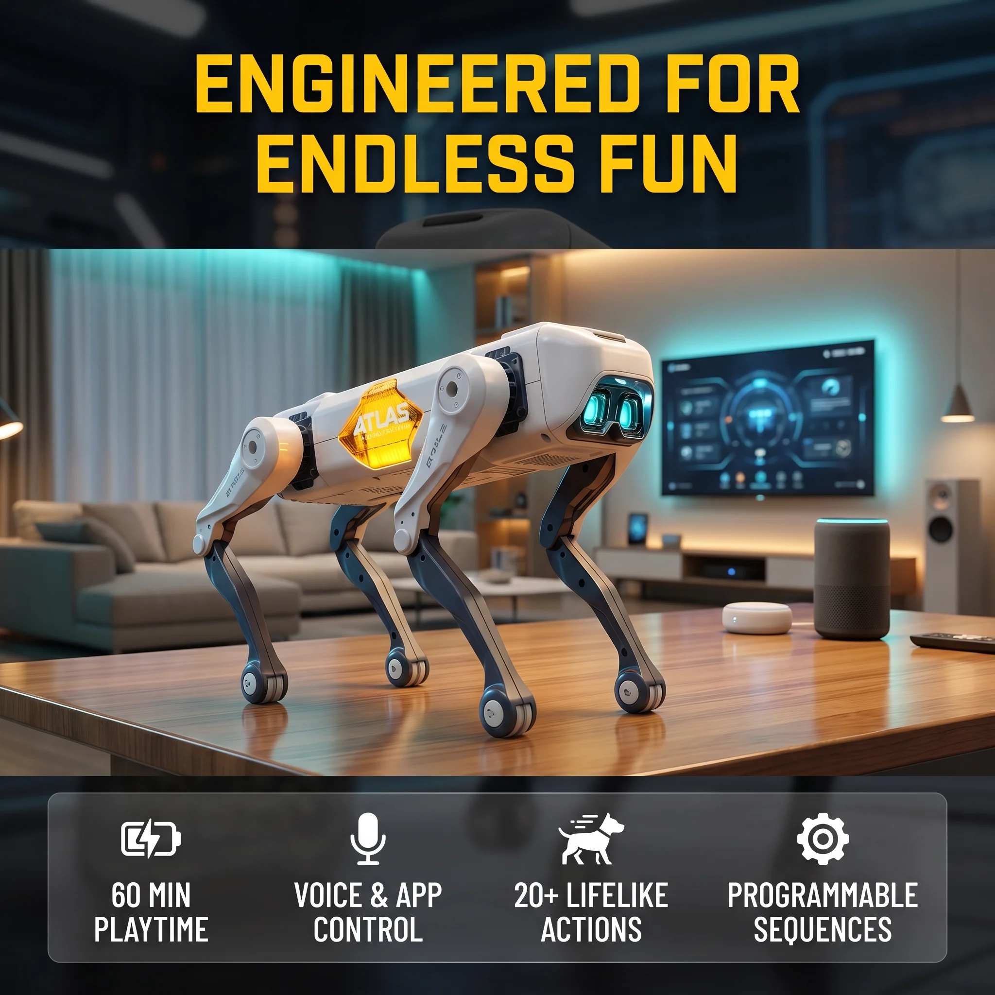 Kids Education Things - Cão Robô Inteligente com IA, Controle