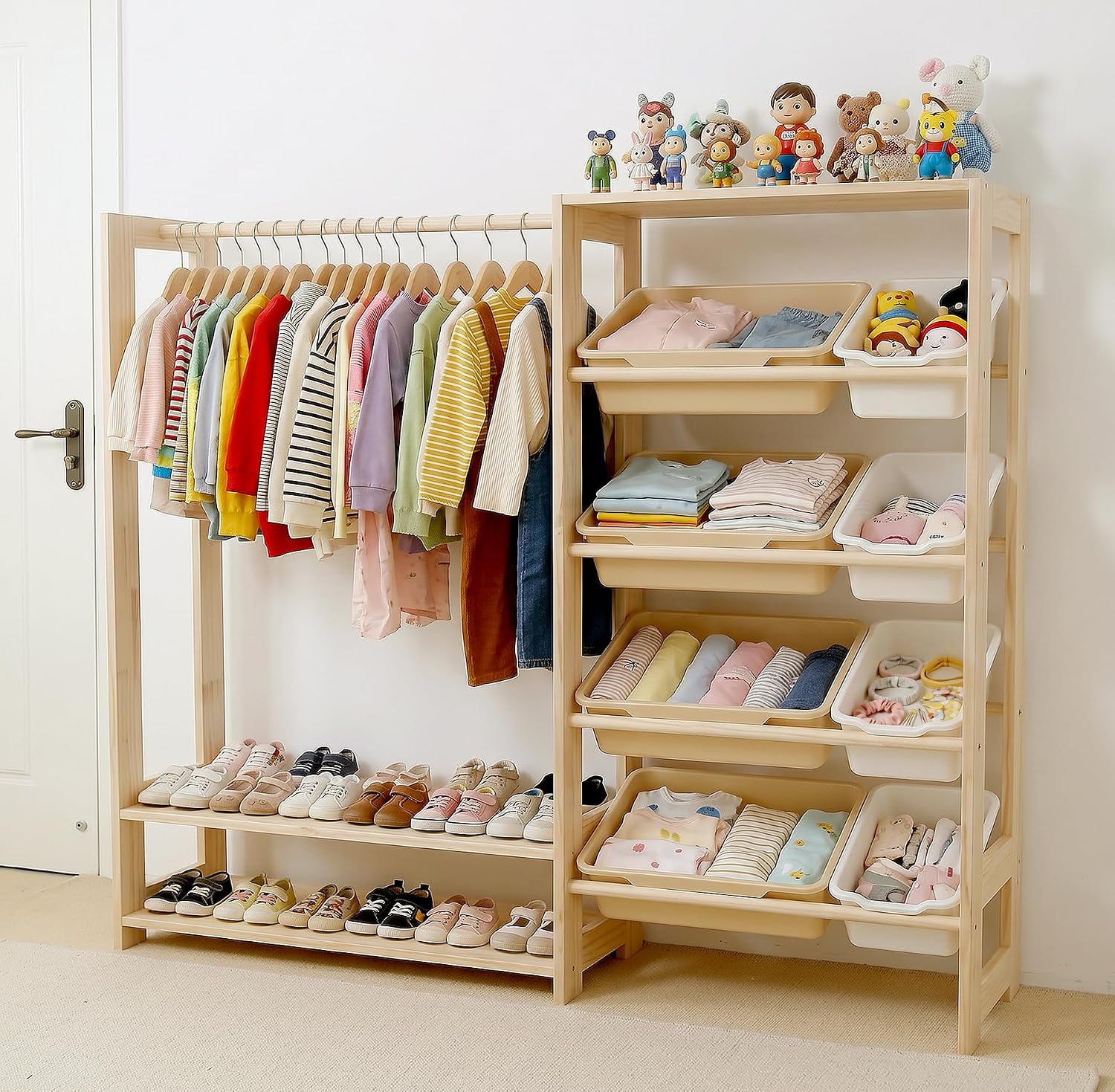 Montessori Shelf Toy - Guarda-roupa e Organizador de Brinquedos Montessori