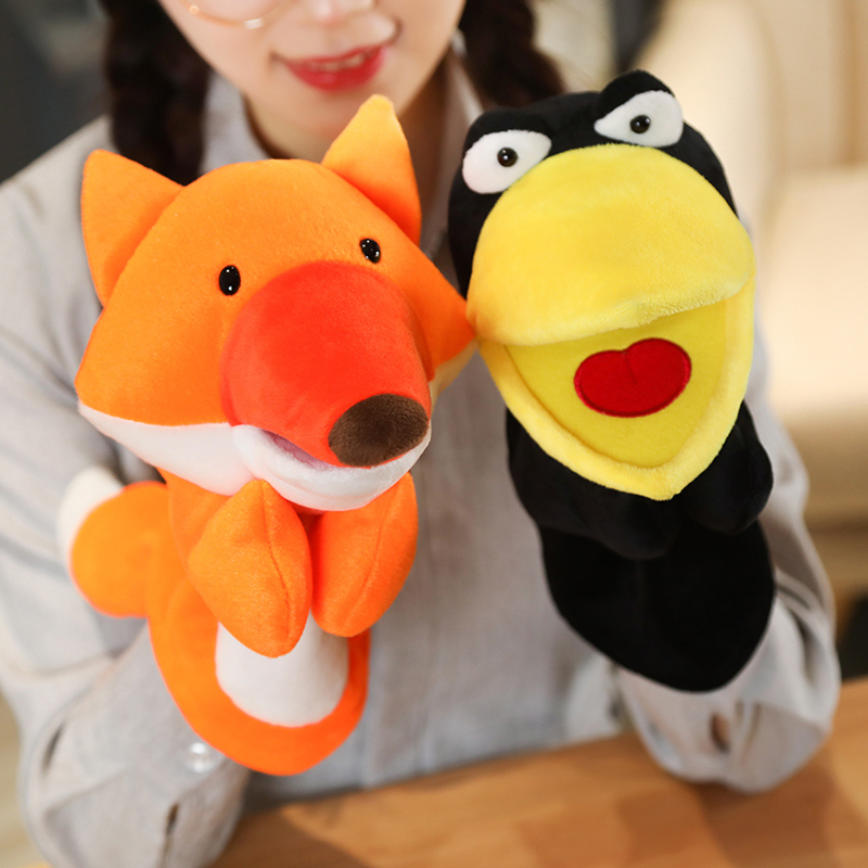 25cm raposa corvo bebê mão fan - Kids Education Story avaliação e preço
