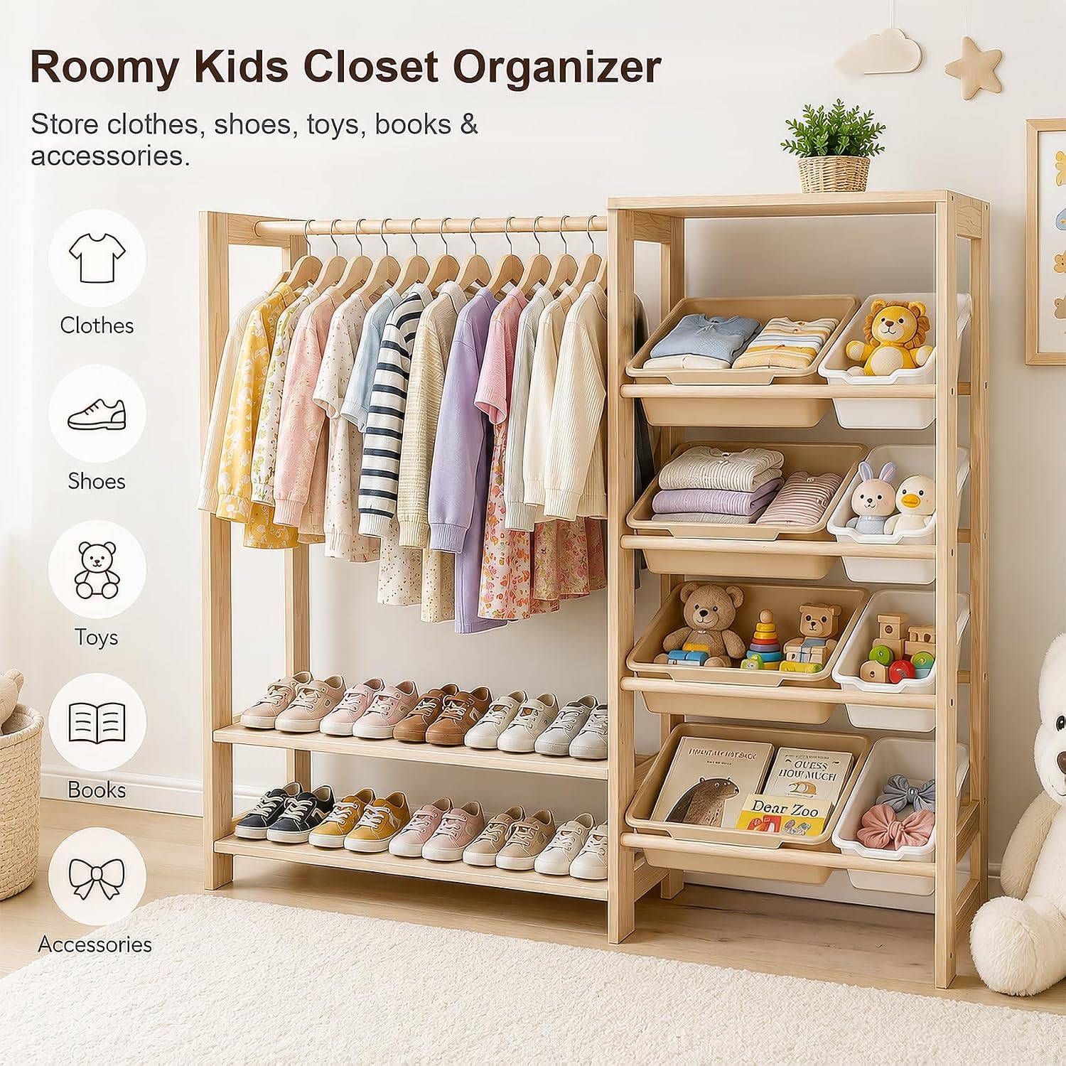 Guarda-roupa e Organizador de  - Montessori Shelf Toy avaliação e preço